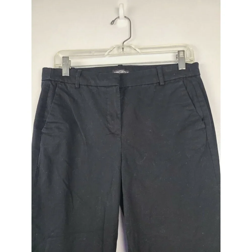 J. Crew Mercantile Womens Pants Size 8 Black Cropped Ankle Length Straight‎ Leg - Picture 3 of 7